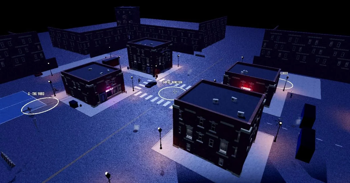 Hood Warfare aerial view of the block where the turf war takes place